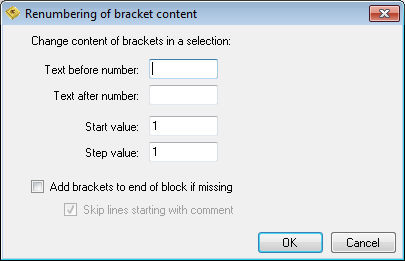 Bracket content renumbering