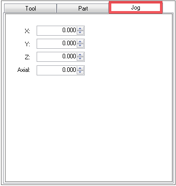 Setup tab - Jog