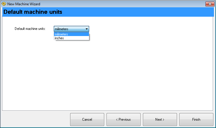 New CNC machine wizard - step 4
