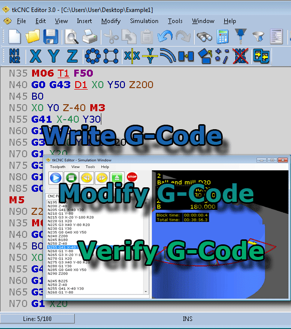 tkCNC Editor screenshot